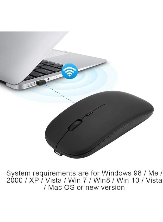 Slim Wireless Mouse – Silent Click 2.4GHz USB Optical Mouse Ultra-Thin Ergonomic Design for Laptop PC MacBook Portable Computer Mouse (Black) - Image 4