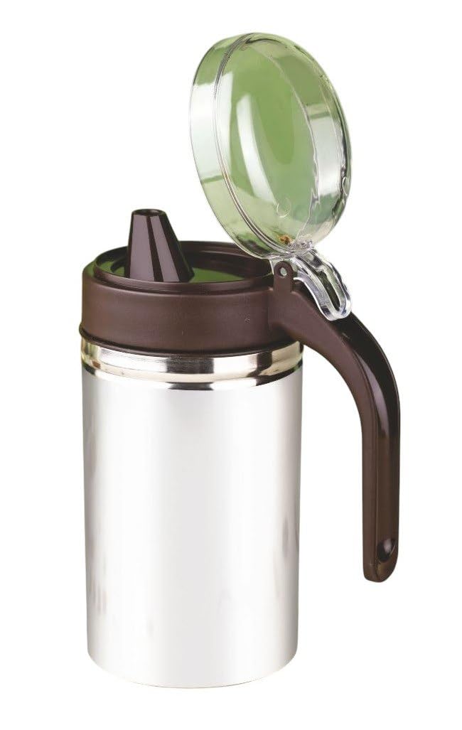 Drumil Oil Purer Stainless Steel 550ML Oil Can Stainless Steel Oil Dispenser Pot Leak Proof Oil Salad Dressing Storage Oil Bottles Oil Container for Kitchen Cooking