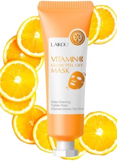 Peel Off Face Masks, Vitamin C Hydrating Face Mask Skincare, Vitamin C Face Masks Beauty for Deep Cleansing & Purifying, Exfoliating Face Mask for Reduces Acne and Pores 50g
