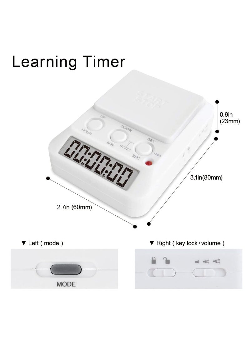 Learning Digital Timer, Large Button, Count Function, Loud Alarm, for Studying Cooking Sports Games Office  - Image 3