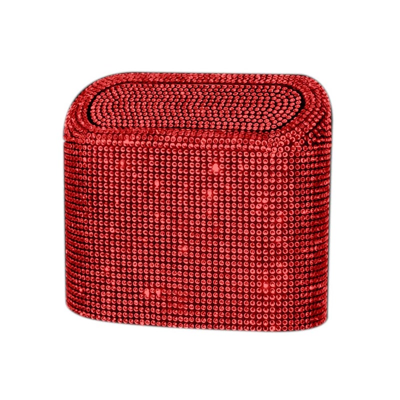 idain Sparkly Car Trash Car,Hanging Garbage Can with Lid Bling Rhinestone Trash Bin,Litter Container for Vehicle,Office,Home (Red)