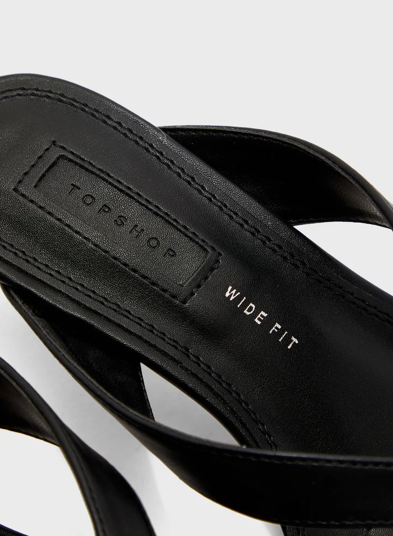TOPSHOP Wide Fit Nina Mini Heel Sandals