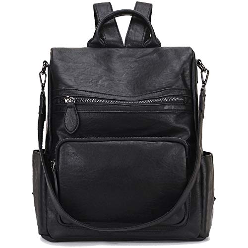 RAVUO Anti-theft Backpack Purse,Fashion Women PU Leather Satchel Backpack Ladies Convertible Shoulder Bag Three Ways to Carry - Image 1
