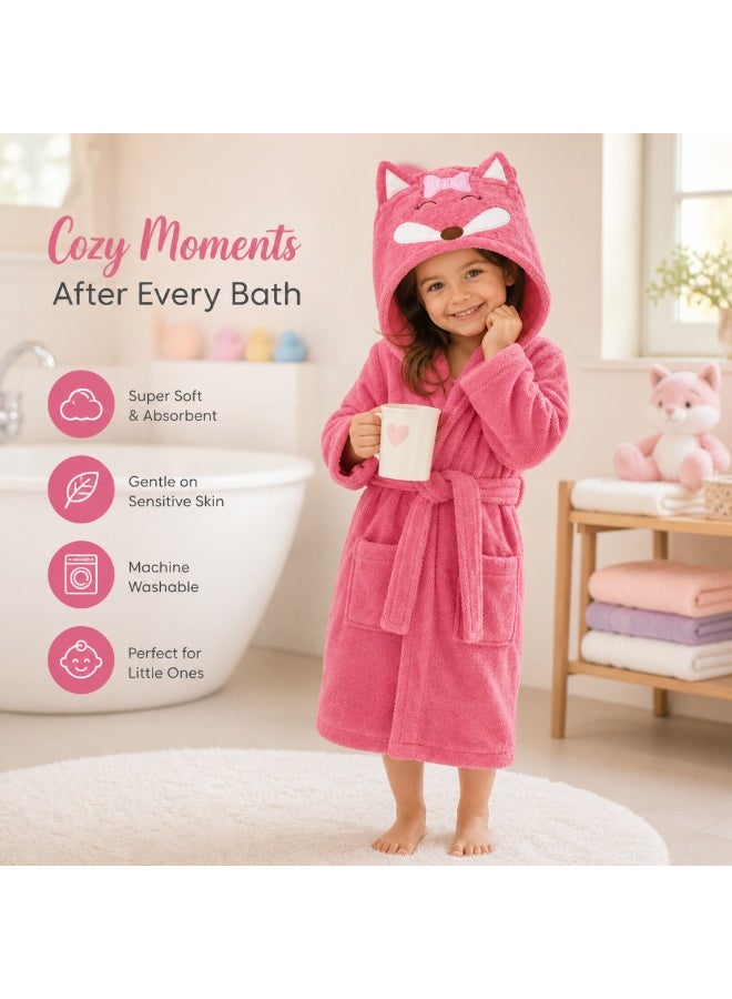VELMORE Premium Kids Hooded Bathrobe – 100% Cotton Soft & Absorbent Towel Robe for Boys & Girls, Lightweight, Quick Dry, with Belt & Pockets (650 GSM) - 12 - 16 Y - Image 4