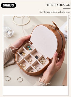 DUNISO Jewelry Box for Women, Large Capacity Double Layer Display Jewellery Organizer with Removable Tray & Partition, PU Leather Jewellery Storage Case, Travel Jewel Holder Cabinet for Earing, Necklace, Bracelet, Rings  - Image 3