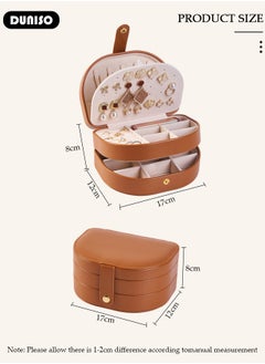 DUNISO Jewelry Box for Women, Large Capacity Double Layer Display Jewellery Organizer with Removable Tray & Partition, PU Leather Jewellery Storage Case, Travel Jewel Holder Cabinet for Earing, Necklace, Bracelet, Rings  - Image 4