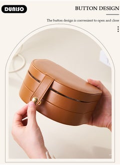 DUNISO Jewelry Box for Women, Large Capacity Double Layer Display Jewellery Organizer with Removable Tray & Partition, PU Leather Jewellery Storage Case, Travel Jewel Holder Cabinet for Earing, Necklace, Bracelet, Rings  - Image 5