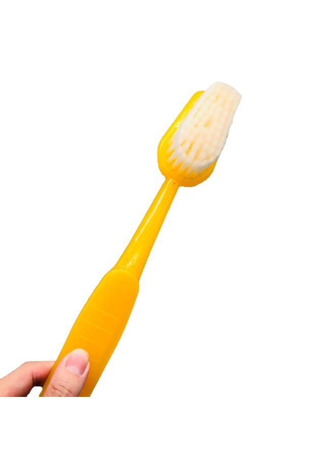 Large Toothbrush Shape BATHBRUSH Bath Scrub Back Large Toothbrush Hanging Bath Cleaning Soft Brush-Specifications:Yellow  - Image 1