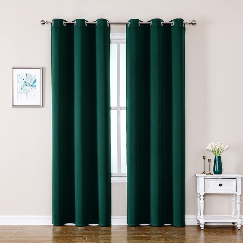 ChrisDowa Blackout Curtains 72 inches Long for Bedroom - 2 Panels Set Grommet Thermal Insulated Room Darkening Curtains for Living Room (Forest Green  42 x 72 Inch) - Image 1