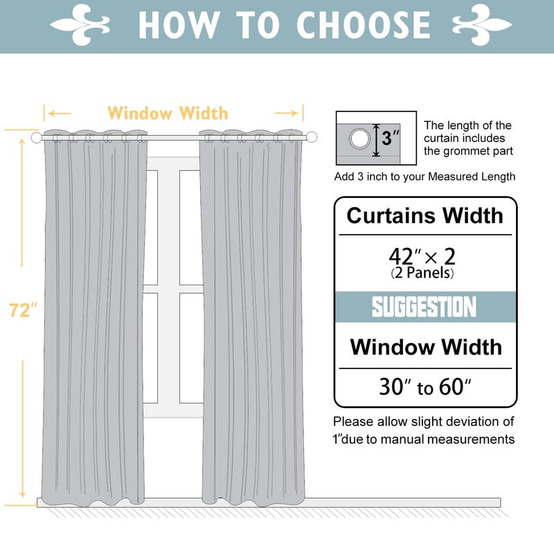 ChrisDowa Blackout Curtains 72 inches Long for Bedroom - 2 Panels Set Grommet Thermal Insulated Room Darkening Curtains for Living Room (Forest Green  42 x 72 Inch) - Image 5