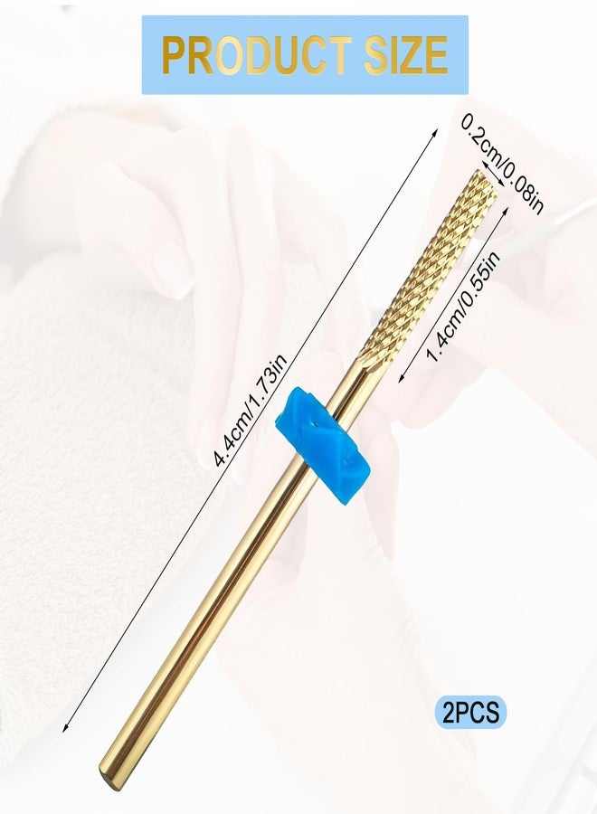 hurifeng 2Pcs Nail Drill Bits 3/32" Tungsten Carbide Cuticle Bit with Flat Head for Nail Bed Cleaning Dead Skin Removal, 2 Way Rotate for Home Salon - Image 2