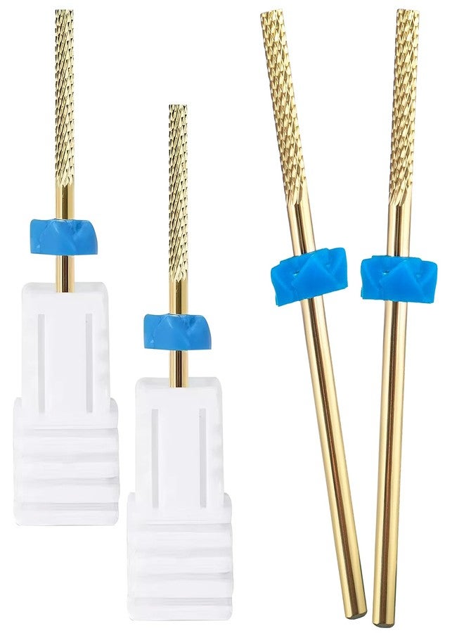 hurifeng 2Pcs Nail Drill Bits 3/32" Tungsten Carbide Cuticle Bit with Flat Head for Nail Bed Cleaning Dead Skin Removal, 2 Way Rotate for Home Salon - Image 1