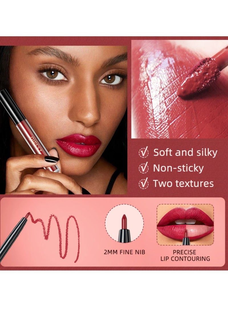 QiBest Matte Liquid Lipstick Lip Liner and Lip Gloss Set Long Lasting Waterproof High Pigmented Lip Colors Moisturizing Velvety Nude Lip Stain Make Up Gift Kit  - Image 5