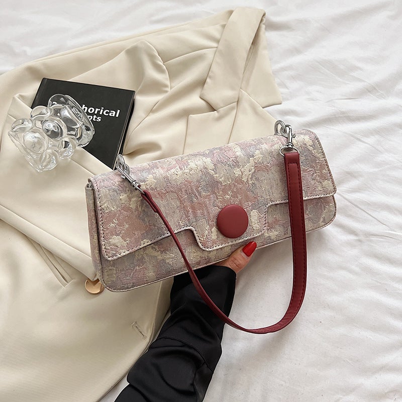 Women'S Bags This Year'S Popular Niche Design Embroidered Underarm Bag Women'S New High-End Shoulder Bagel Bag - Image 1