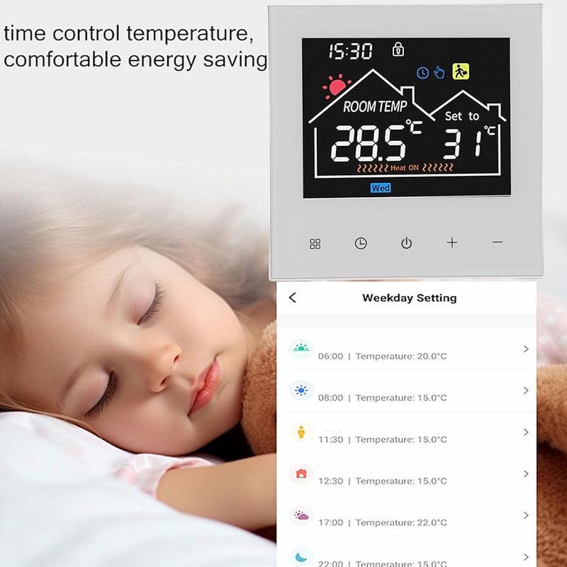 WiFi Smart Thermostat Touchscreen LCD 7 Day Programmable for Water Heating Boiler - Image 5