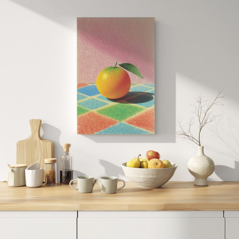 TNESSENTIAL Colorful Tangerine Pop Art Poster or Canvas Print, Vibrant Citrus Still Life Art Print, Pink Summer Kitchen Wall Decor, Retro Orange Poster - Image 4