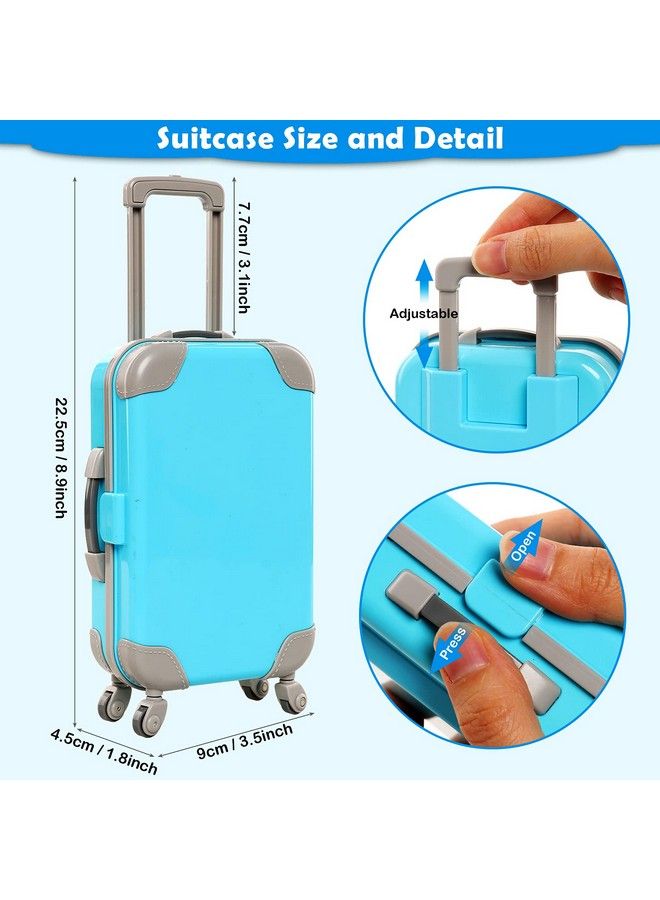 Miunana 29Pcs Doll Travel Clothes And Accessories Blue Trunk Suitcase 2 Girl Doll Clothes 1 Boy Doll Clothes 8 Life Accessories 12 Wash Accessories Telescope Sunglasses （Not Include Doll）  - Image 4