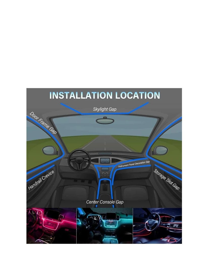 DMG TECH - Car Led Strip Lights, 16 Million Colors Rgb Car Interior Lights, with Music Mode, App Control and Timer Setting Ambient Lighting Kit, Scenes Optiongs and Color Diy Car Led Lights - Image 1