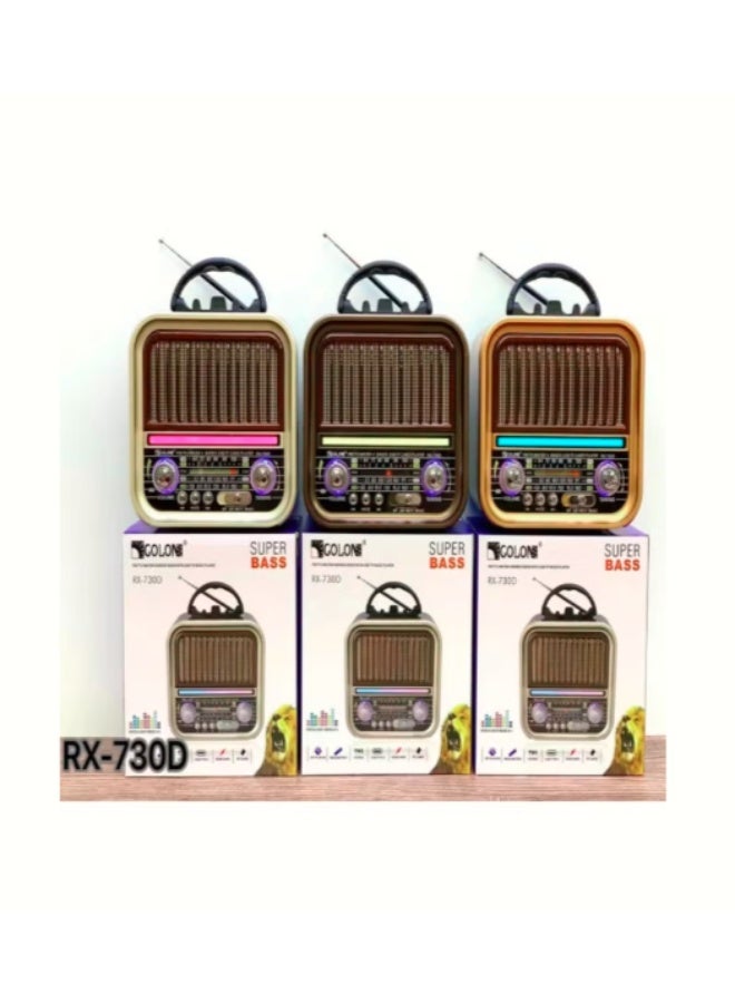 Golon RX-730D Retro Speaker Vintage Style Disco Light AM FM SW TV 4 Bands Stereo Sound Radio - Image 1