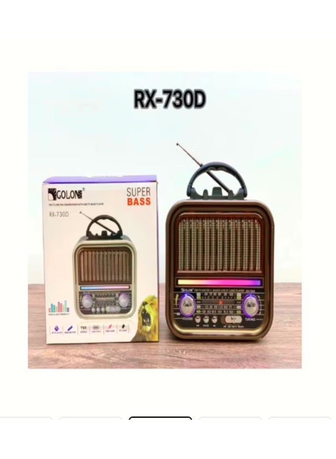 Golon RX-730D Retro Speaker Vintage Style Disco Light AM FM SW TV 4 Bands Stereo Sound Radio - Image 2