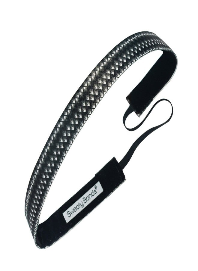 Sweaty Bands Womens Girls Headband - Non-Slip Velvet-Lined Sports Hairband - Paparazzi Black - Image 1