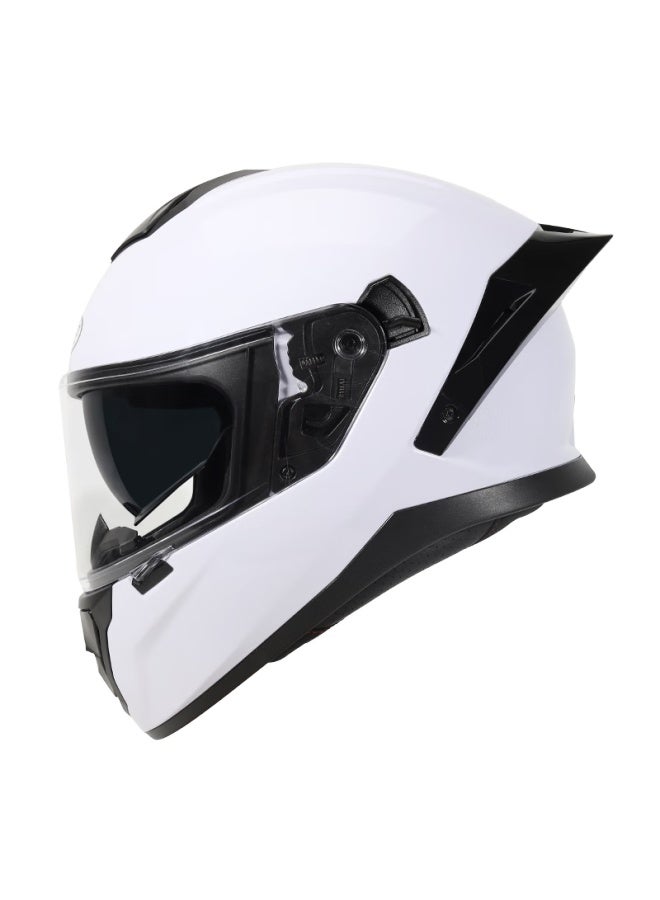 Znpam928 Dual-lens Motorcycle Helmet Winter Warm Uni Full-face Four Seasons Pearl White 2XL - Image 2