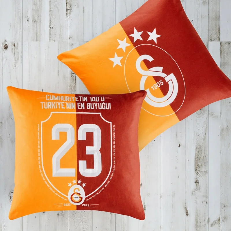TA Taş Licensed Galatasaray Championship Cotton 40X40 Throw Pillow