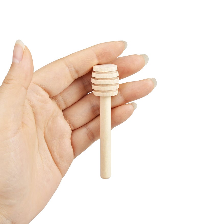 Ucheom Wooden Honey Dipper Sticks, 3Pcs Mini Honey Spoon for Honey Jar Dispense Mixing Stirrer - Image 2