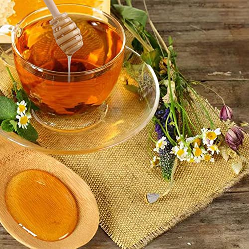 Ucheom Wooden Honey Dipper Sticks, 3Pcs Mini Honey Spoon for Honey Jar Dispense Mixing Stirrer - Image 5