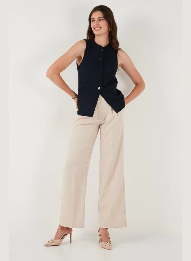 Lela  Lela Regular Fit Crew Neck Sleeveless Buttoned Basic Blouse Vest Women's VEST 65200004 for Women | Best Price UAE