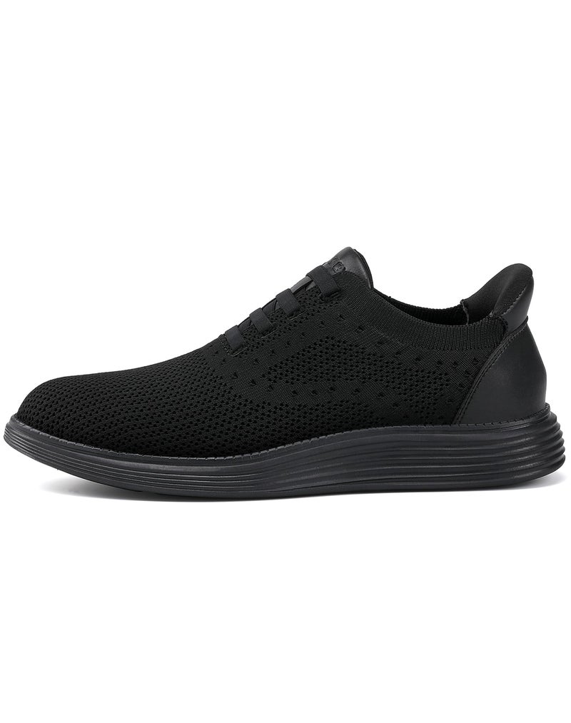 VILOCY Mens Casual Dress Tennis Shoes Slip on Walking Shoes Fashion Sneakers Hands Free Breeze Business Oxfords Mesh Comfortable Lightweight Breathable All Black,EU43 - Image 2