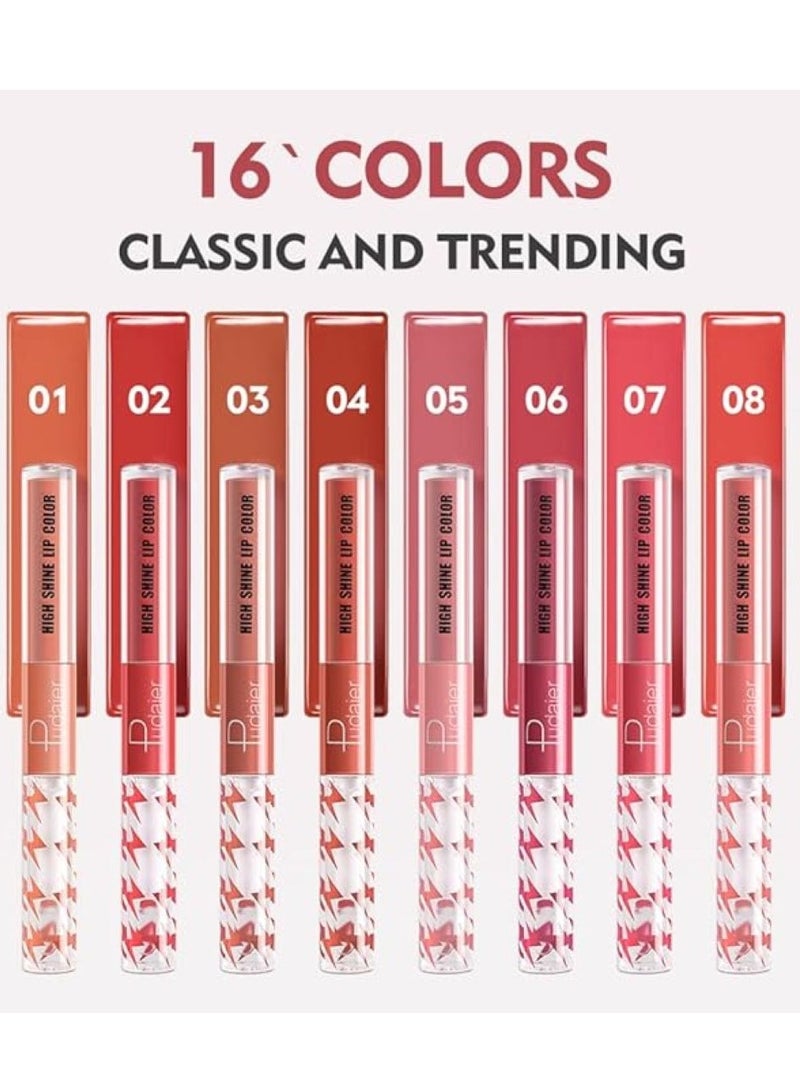 SKY-TOUCH High Shine Lip Gloss with Clear Fixed Color Lip Oil, Up to 12 Hours Long Lasting Dual Ended Liquid Lipstick, Lightweight and Non Sticky, 2ml (15)  - Image 5