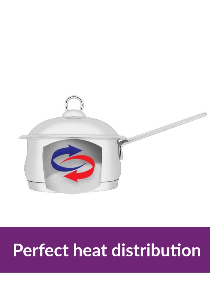 6 October - Sauce Pan Elegant With Capsule Bottom &Lid Size 18Cm - Image 1