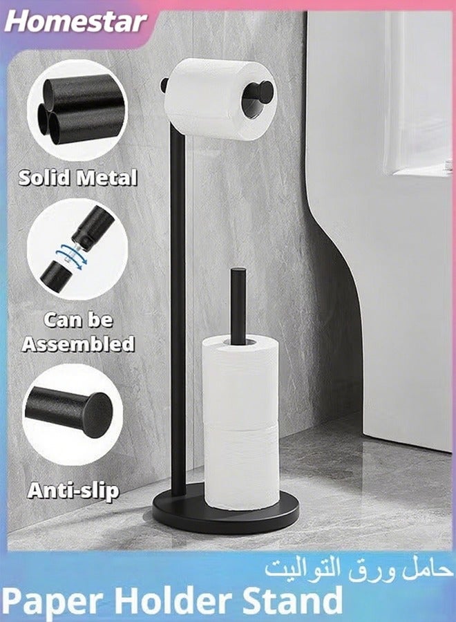 هومستر حامل ورق التواليت، التواليت للحمام مع احتياطي، تواليت مقاوم للصدأ قاعدة ثابتة غير قابلة للانزلاق، أسود - Image 1