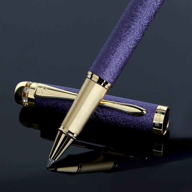 BOCIYER Rollerball Liquid Ink Pens,Best Luxury Ball Pen Gift Set for Women,Black Ink Fancy Pen Refillable for Executive Office,Professional,pretty pens,cool pens,Nice cute Designer Pens(Purple) - Image 1