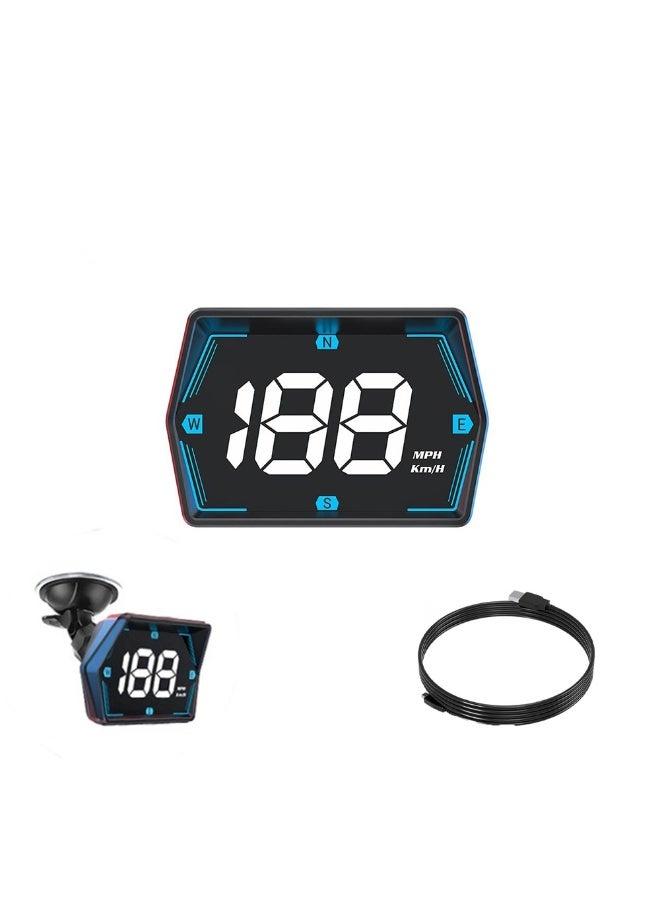 FDTY Car HUD Head Up Display, GPS Speedometer with Compass, MPH/KMH Switchable, Overspeed Alarm, Universal for Cars Trucks SUVs 2.09 * 3.04 * 1.1in. - Image 1