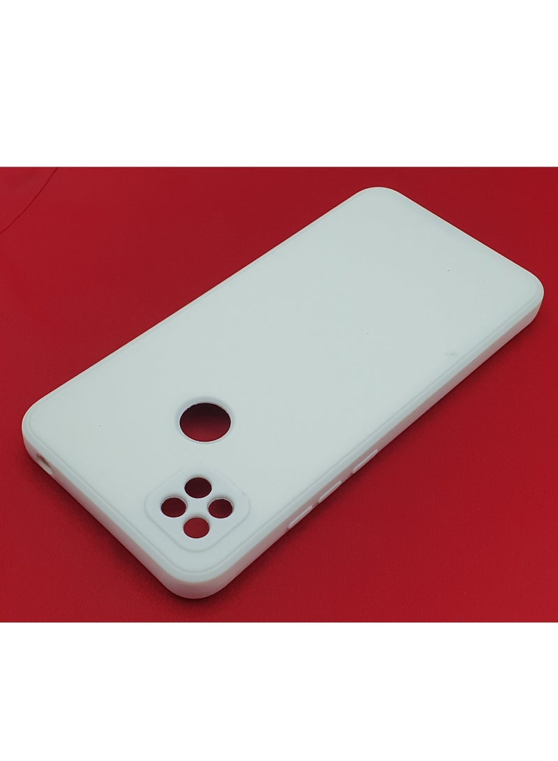 Xiaomi Redmi 9C Silicone Case Soft Liquid Silicone Cover & Soft Microfiber- White