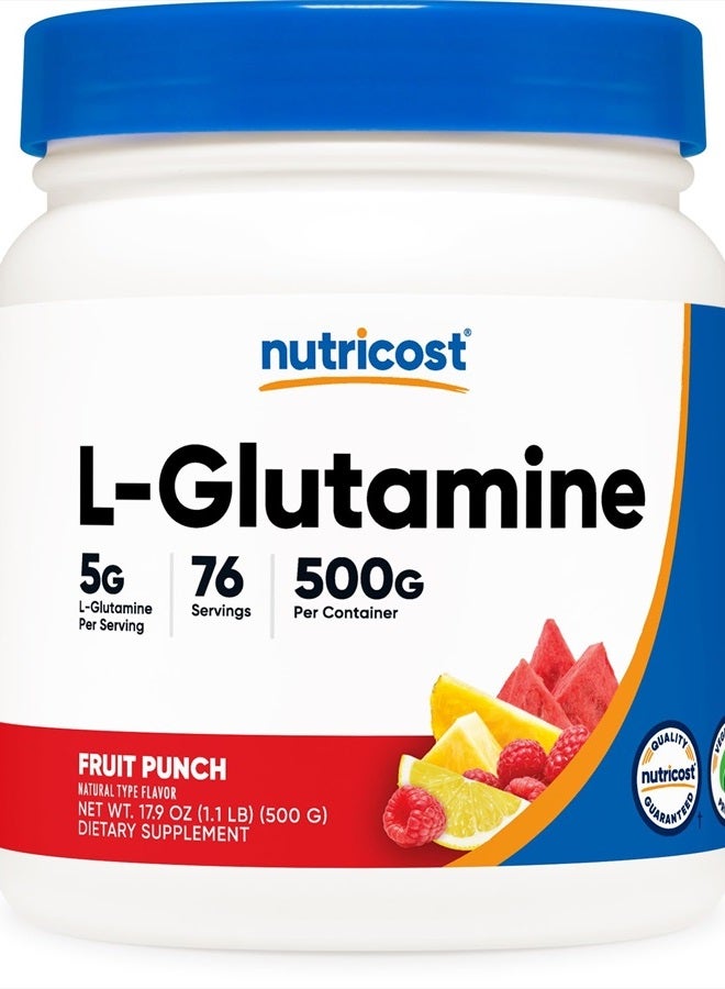 Nutricost مسحوق L-جلوتامين 500 جرام (نكهة فواكه مشكّلة) - Image 1