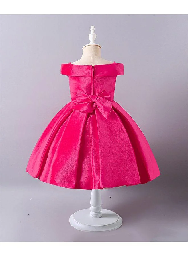 Mark & Mia Mark & Mia Solid Off Shoulder Bow Detailed Dress - Fuchsia