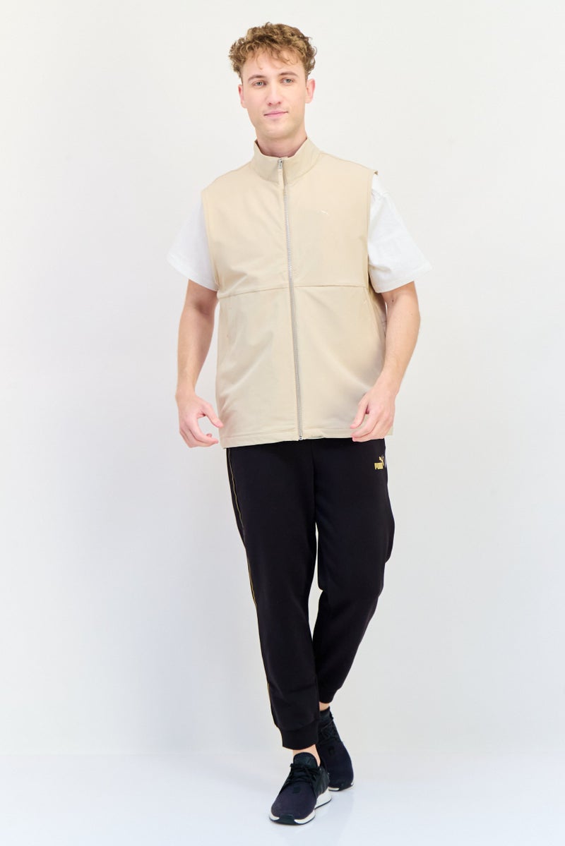 PUMA Men Sportswear Fit Embroidered Logo Outdoor Vest Jacket, Beige  - Image 4