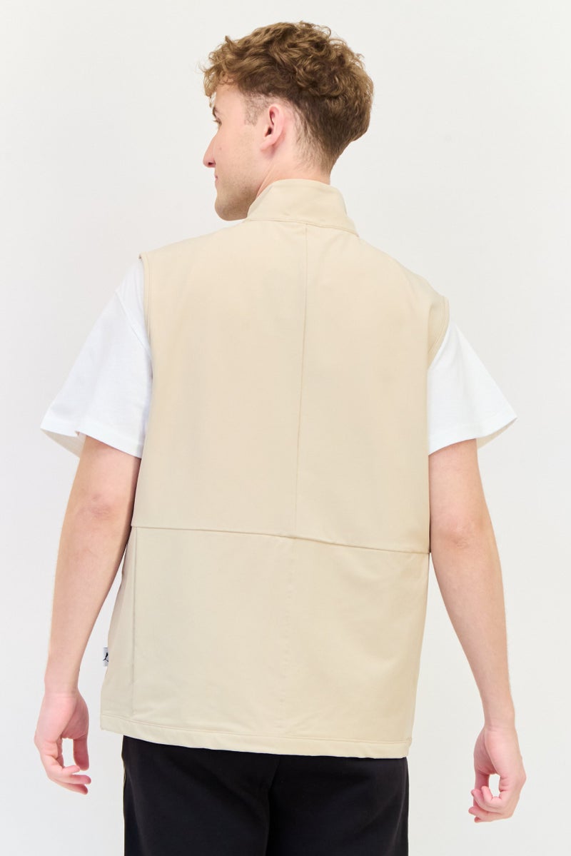 PUMA Men Sportswear Fit Embroidered Logo Outdoor Vest Jacket, Beige  - Image 3