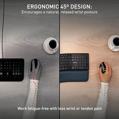 CHERRY MW4500 Wireless Vertical Ergonomic Optical Mouse, up to 1200 DPI, 6 Buttons and Scroll Wheel For Laptop, PC, Desktop or Mac. Right Handed. - Image 4