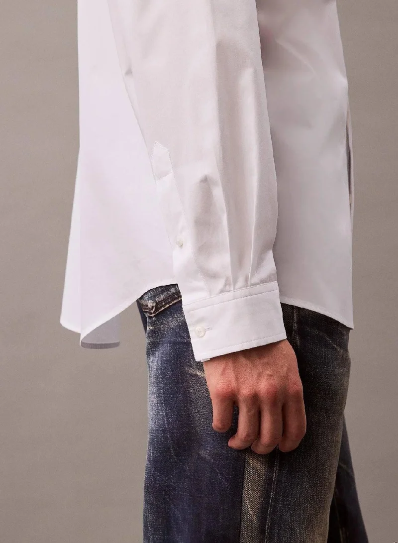 Calvin Klein BRILLIANT WHITE Pocket Cotton Button-Down Shirt for Men | Best Price UAE