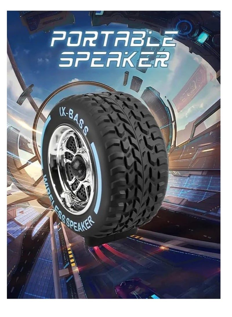 Powerful Wheel Shape Wireless Portable Active Speaker Subwoofer Hi Effect Support TF USB Playback FM Radio Creative Speaker  - Image 2