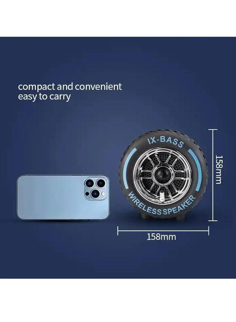 Powerful Wheel Shape Wireless Portable Active Speaker Subwoofer Hi Effect Support TF USB Playback FM Radio Creative Speaker  - Image 3