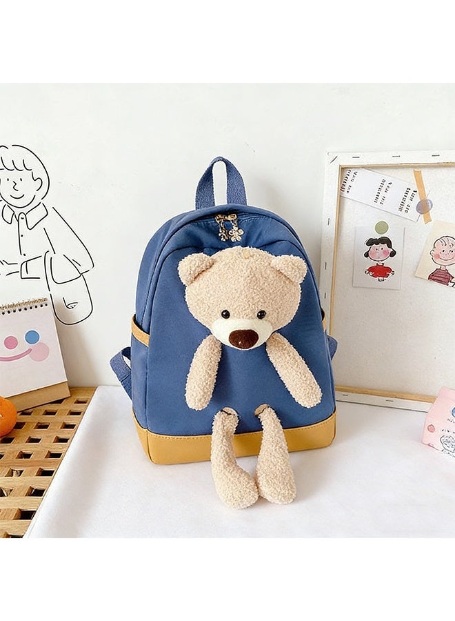 Children's Cackpack with 3D Plush Bear Decoration, Cute Cartoon Backpack with Adjustable Shoulder Straps, Nylon Material Llight Leisure Schoolbag - Image 1