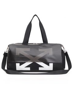 Loquat Large Capacity Fashionable Luggage Bag Travel Bag Sports And Fitness Bag Black/White  - Image 1