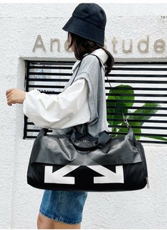 Loquat Large Capacity Fashionable Luggage Bag Travel Bag Sports And Fitness Bag Black/White  - Image 2