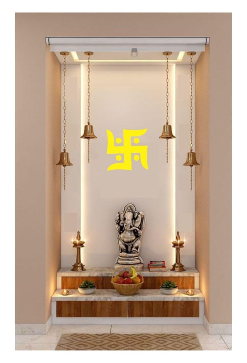 decalbazaar Swastik Simple Glossy Vinyl Sticker 6 x 6 Inches Yellow (Pack 5 Pcs) - Combo Pack (Code 17.75) - Image 3