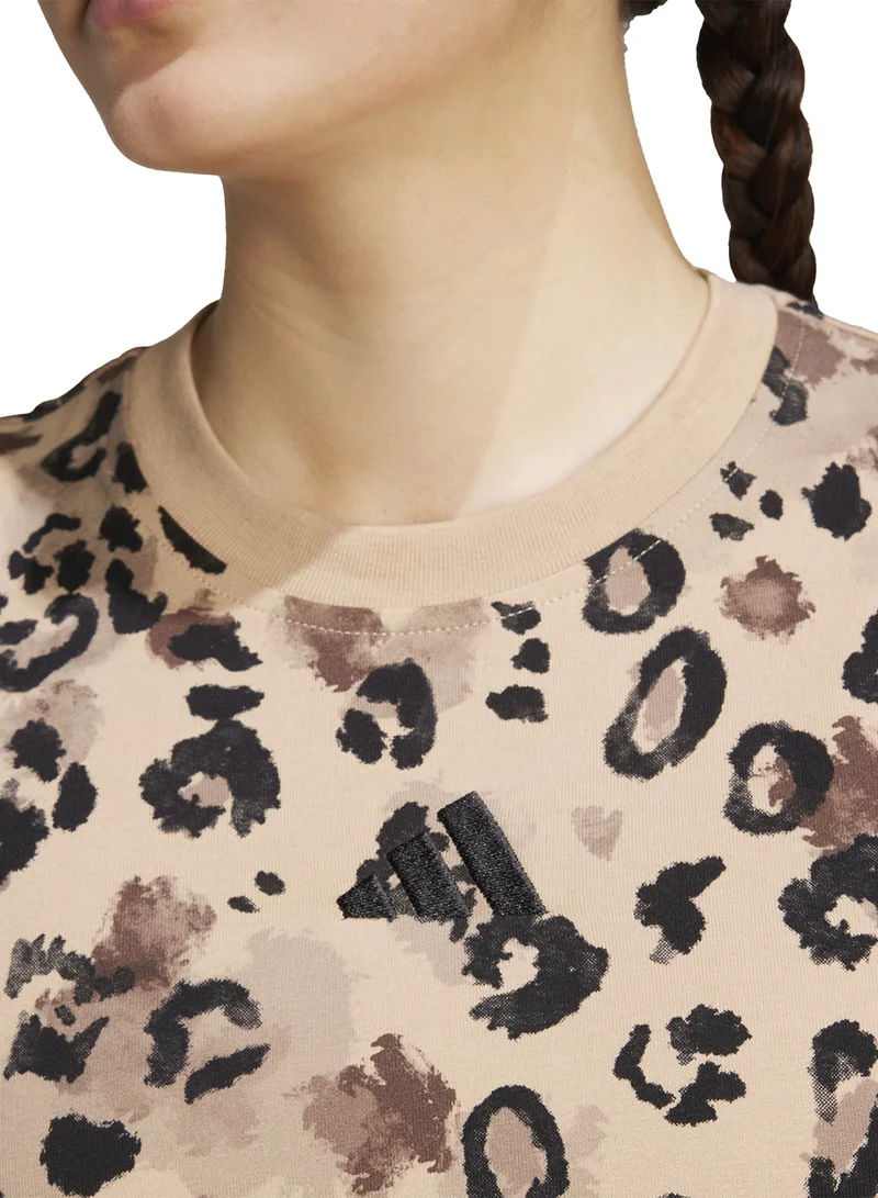 Adidas Animal Print 3-Stripes T-Shirt